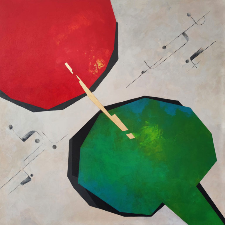 2 światy, obraz na płótnie, Dorota Kiermasz_akryl_na_plotnie_2021r_80x80cm