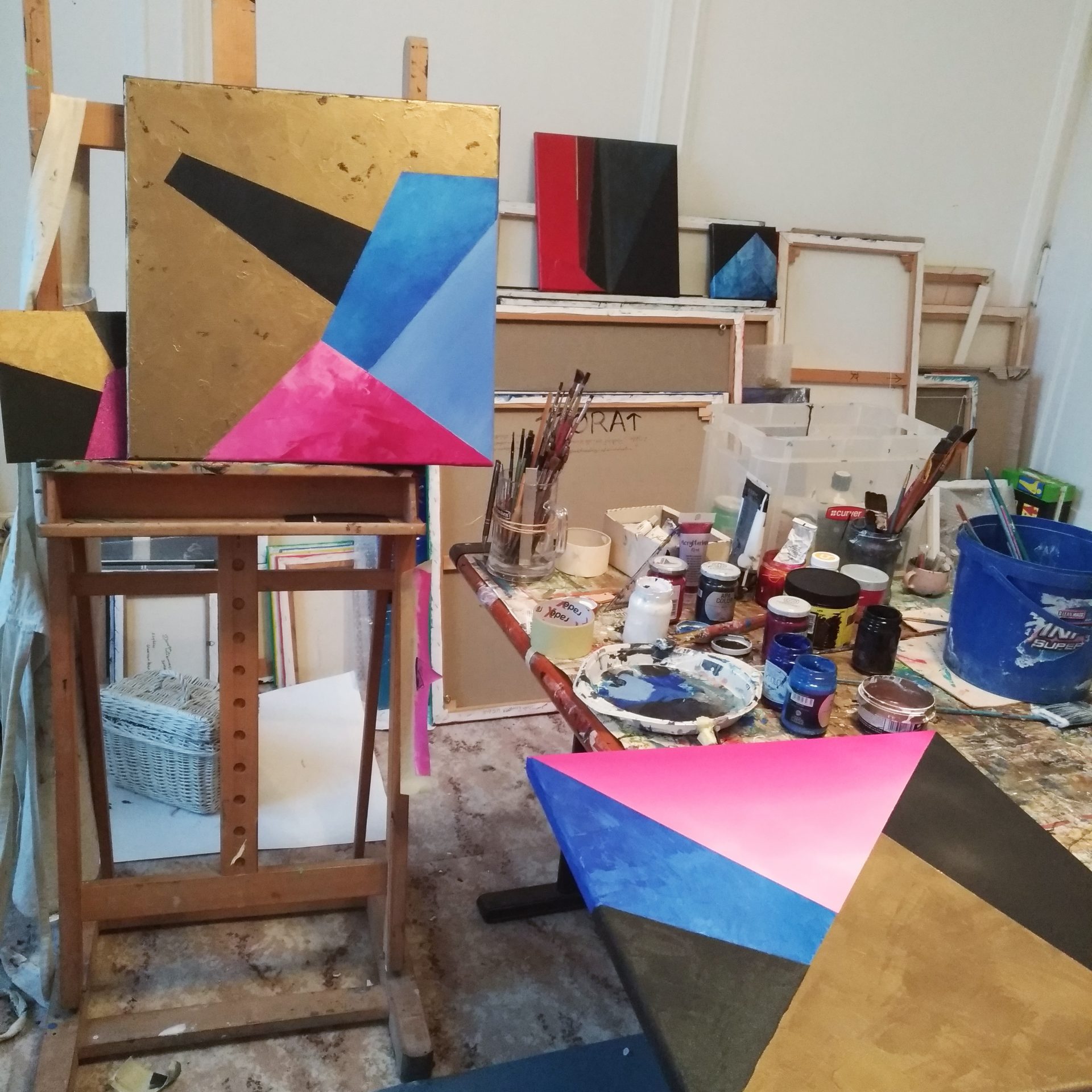 Podział ze złotem I i II, 50 x 50 cm