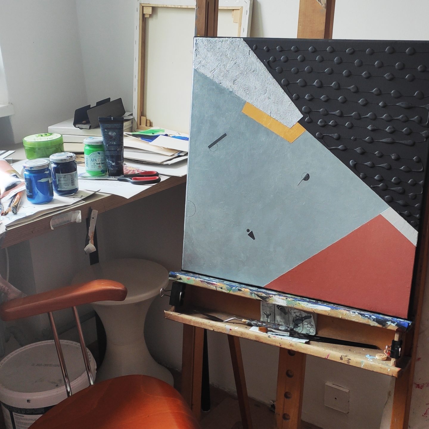 Obraz metaliczno czarny, 50 x 50 cm