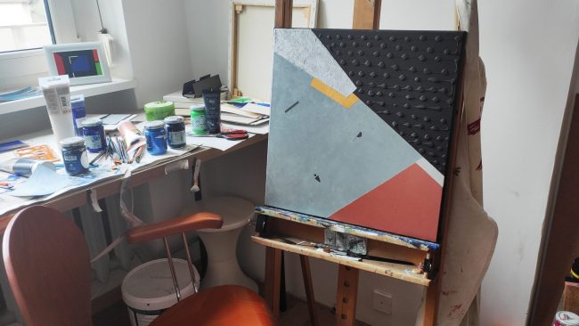 Obraz metaliczno czarny, 50 x 50 cm Obraz metaliczno czarny, 50 x 50 cm