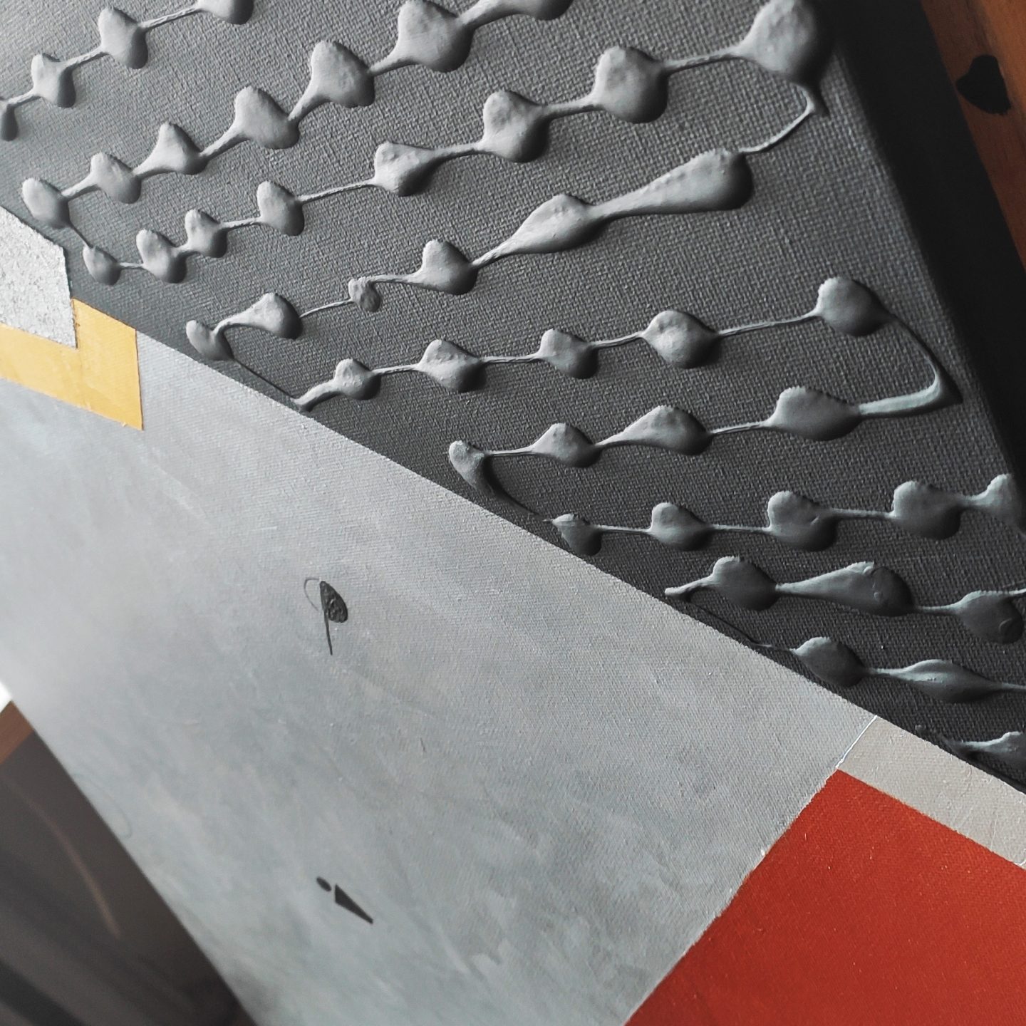 Obraz metaliczno czarny, 50 x 50 cm