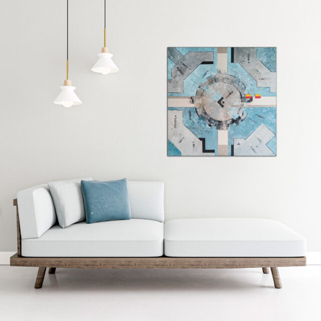 Obraz na płótnie Pionek i Plac Wolności w Łodzi, wizualizacja we wnętrzu