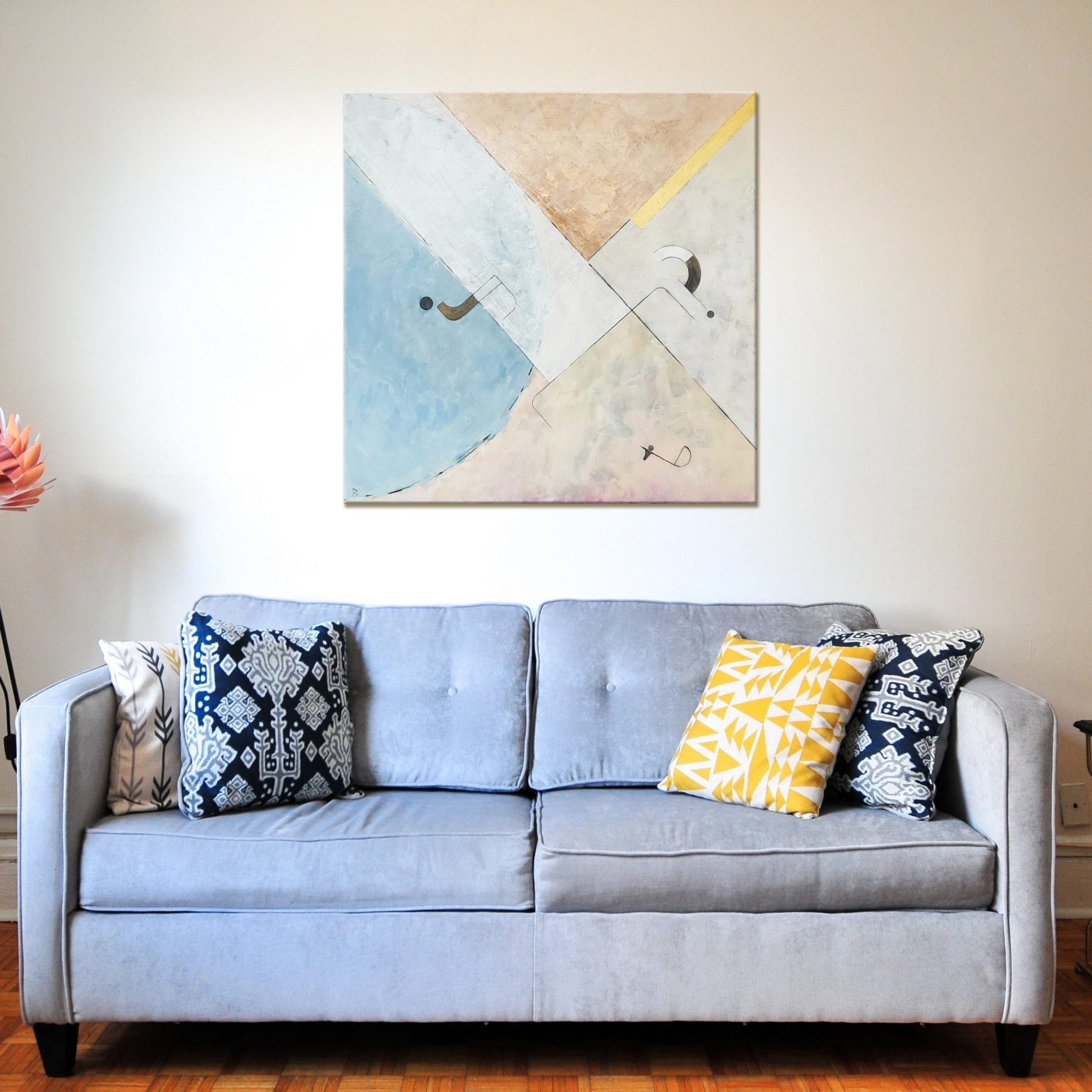 Podzial bialy na czarnym 2, 70 x 70 cm