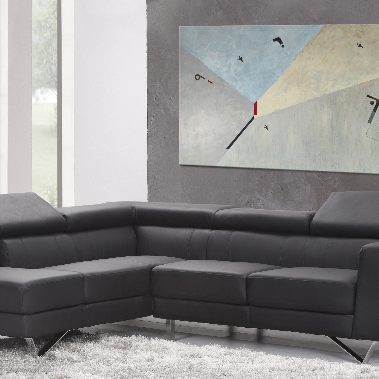 Obraz na płótnie, biale na czarnym 1, 90 x 150 cm