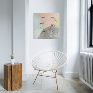 obraz, Podział z czerwonym otworem, wizualizacja we wnętrzu