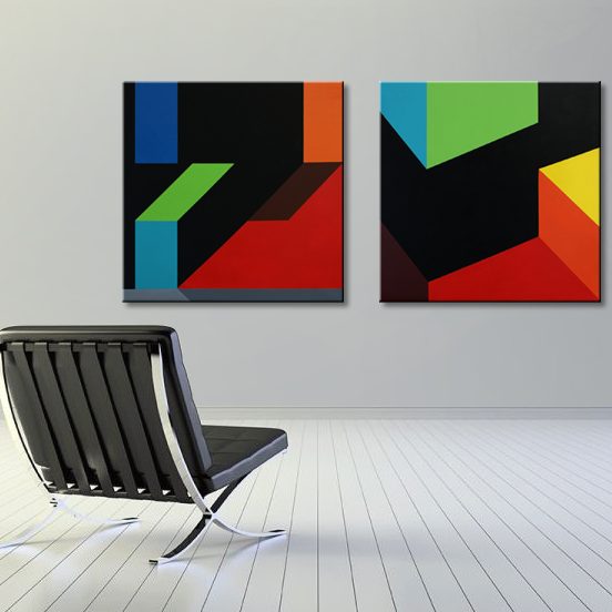 Podział od_do kwadratu I i II, 80 x 80 cm