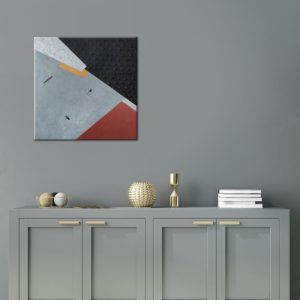 Obraz metaliczno czarny, 50 x 50 cm