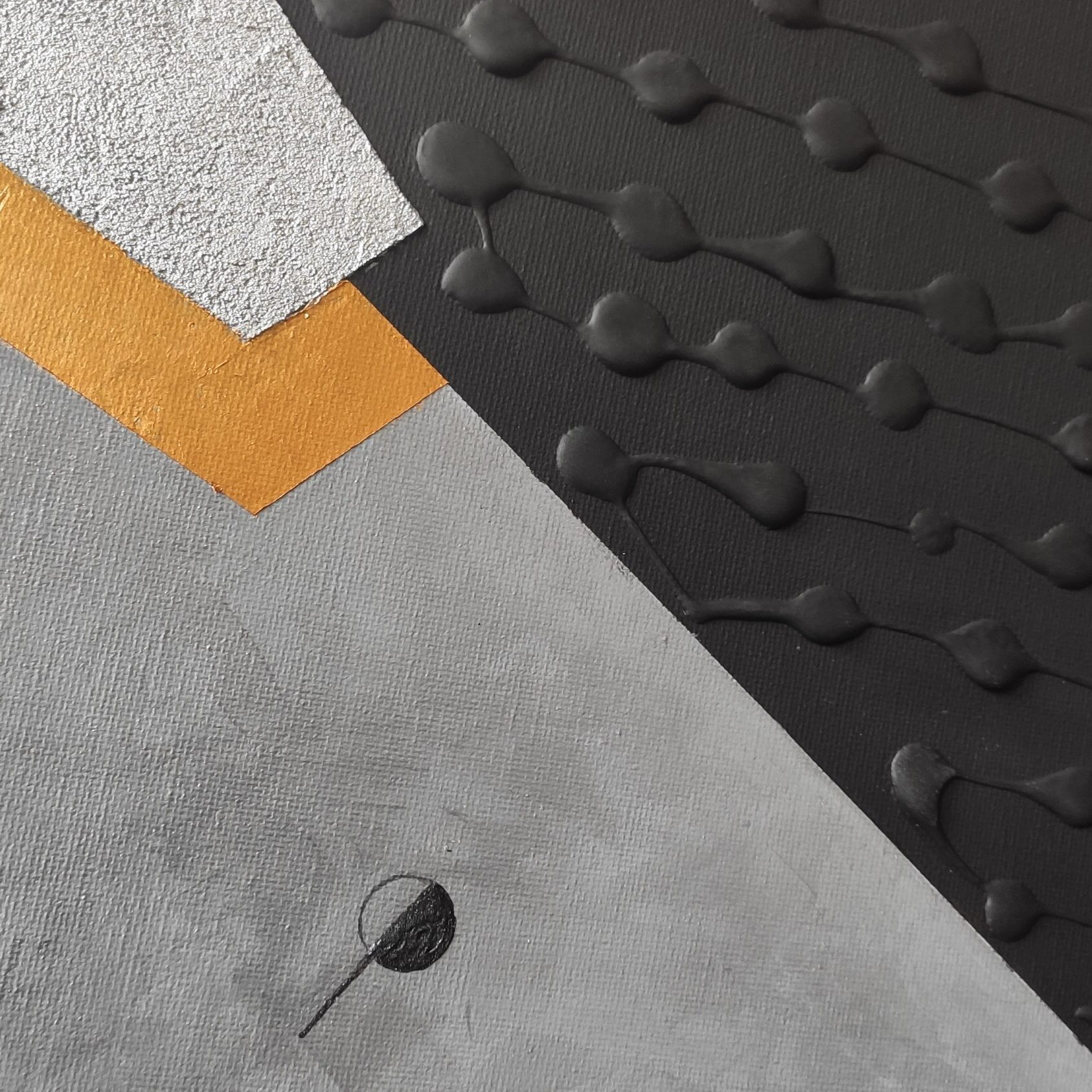 Obraz metaliczno czarny, 50 x 50 cm