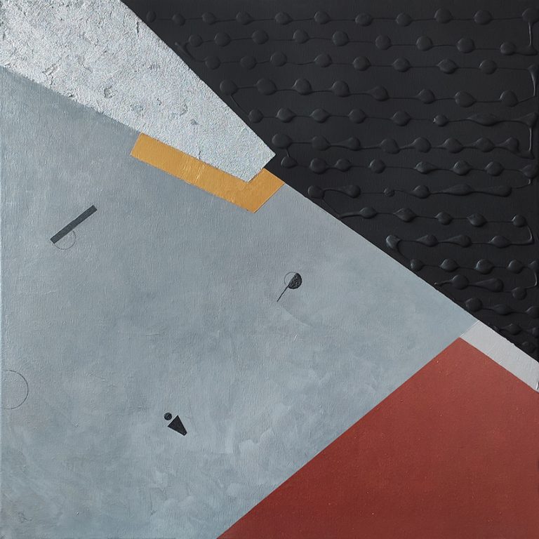 Obraz metaliczno czarny, 50 x 50 cm