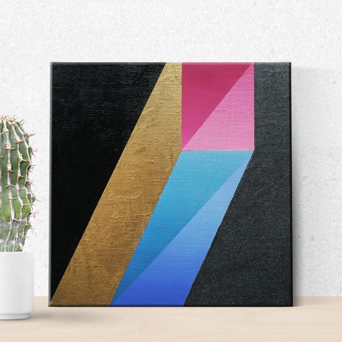 Gold & pink, 20 x 20 cm