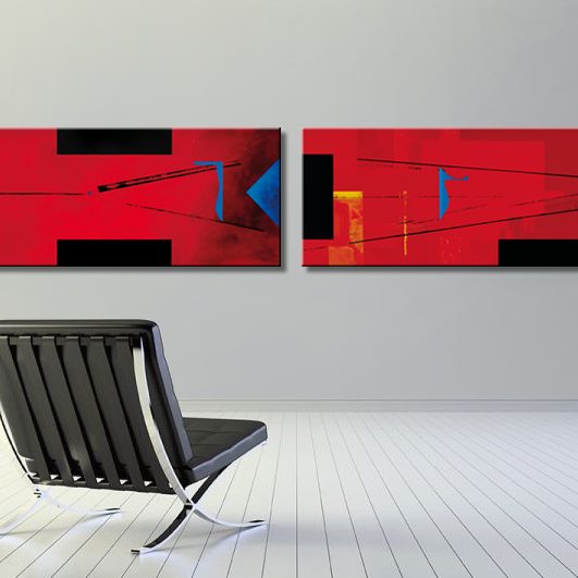 Obraz na płótnie, zatrzymany kadr w czerwieni I i II