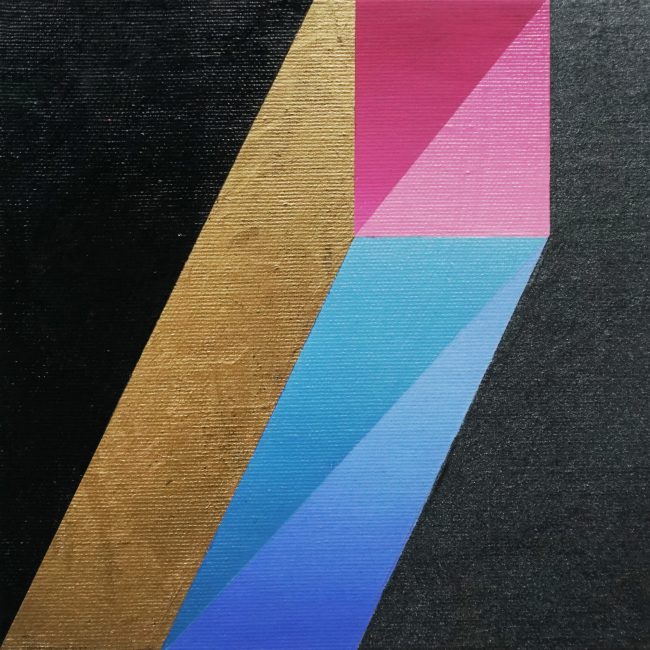 Gold & pink, 20 x 20 cm