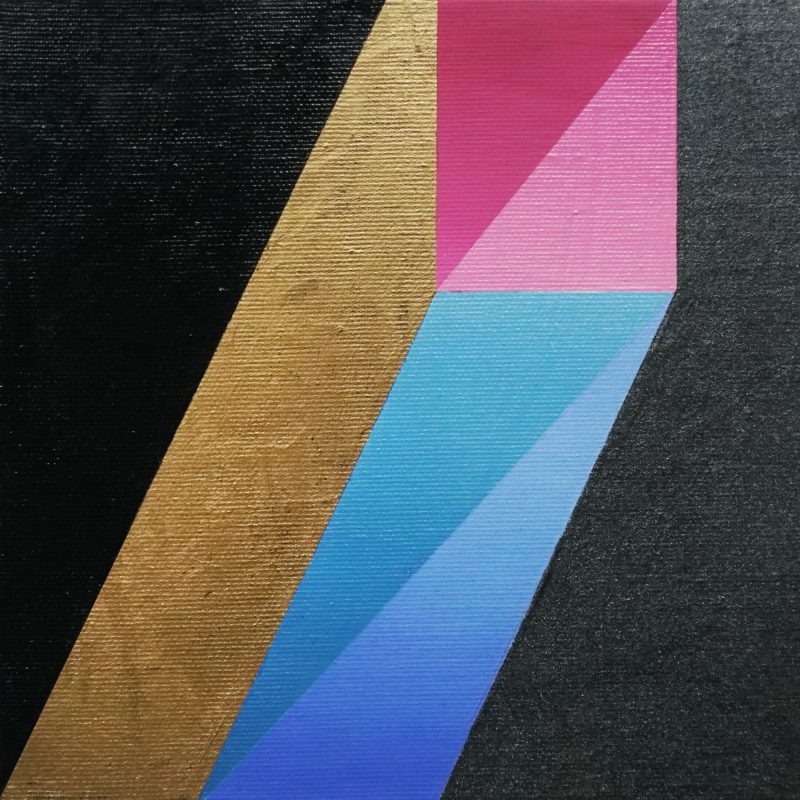 Gold & pink, 20 x 20 cm