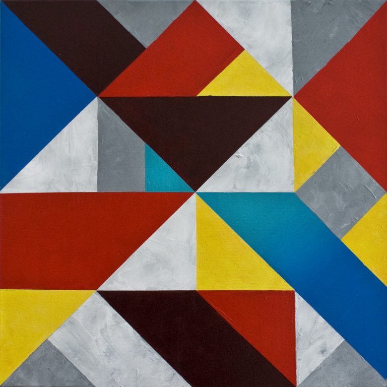 Podział z bielą po przekątnej, 60 x 60 cm