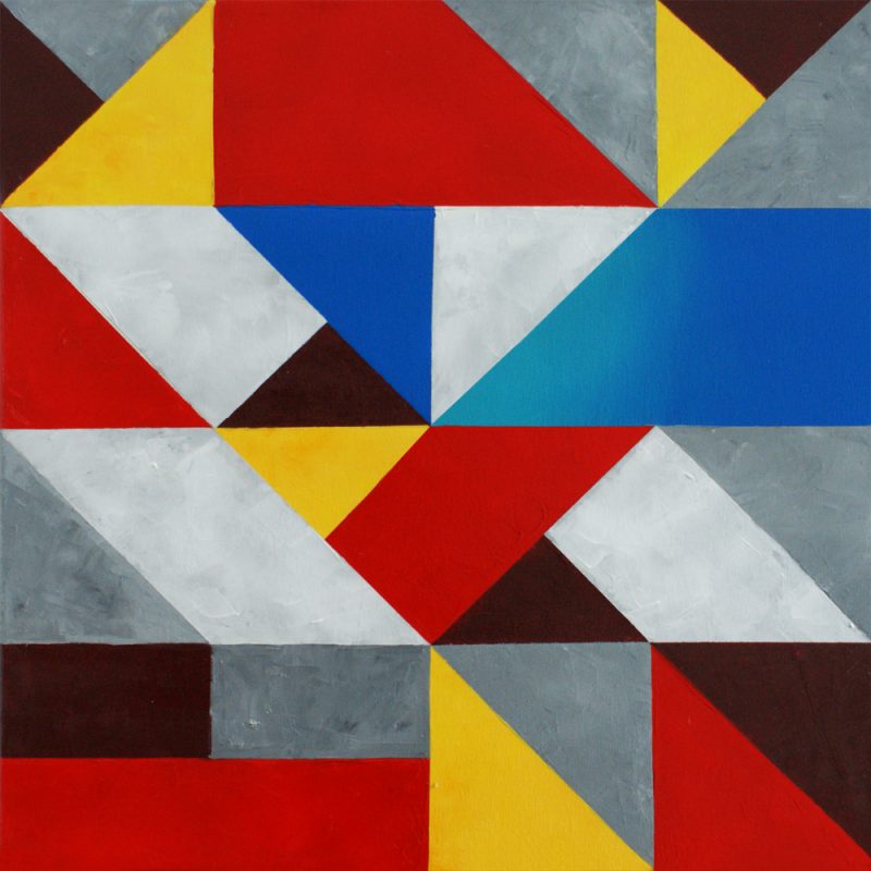 Podział z bielą po przekątnej II, 60 x 60 cm