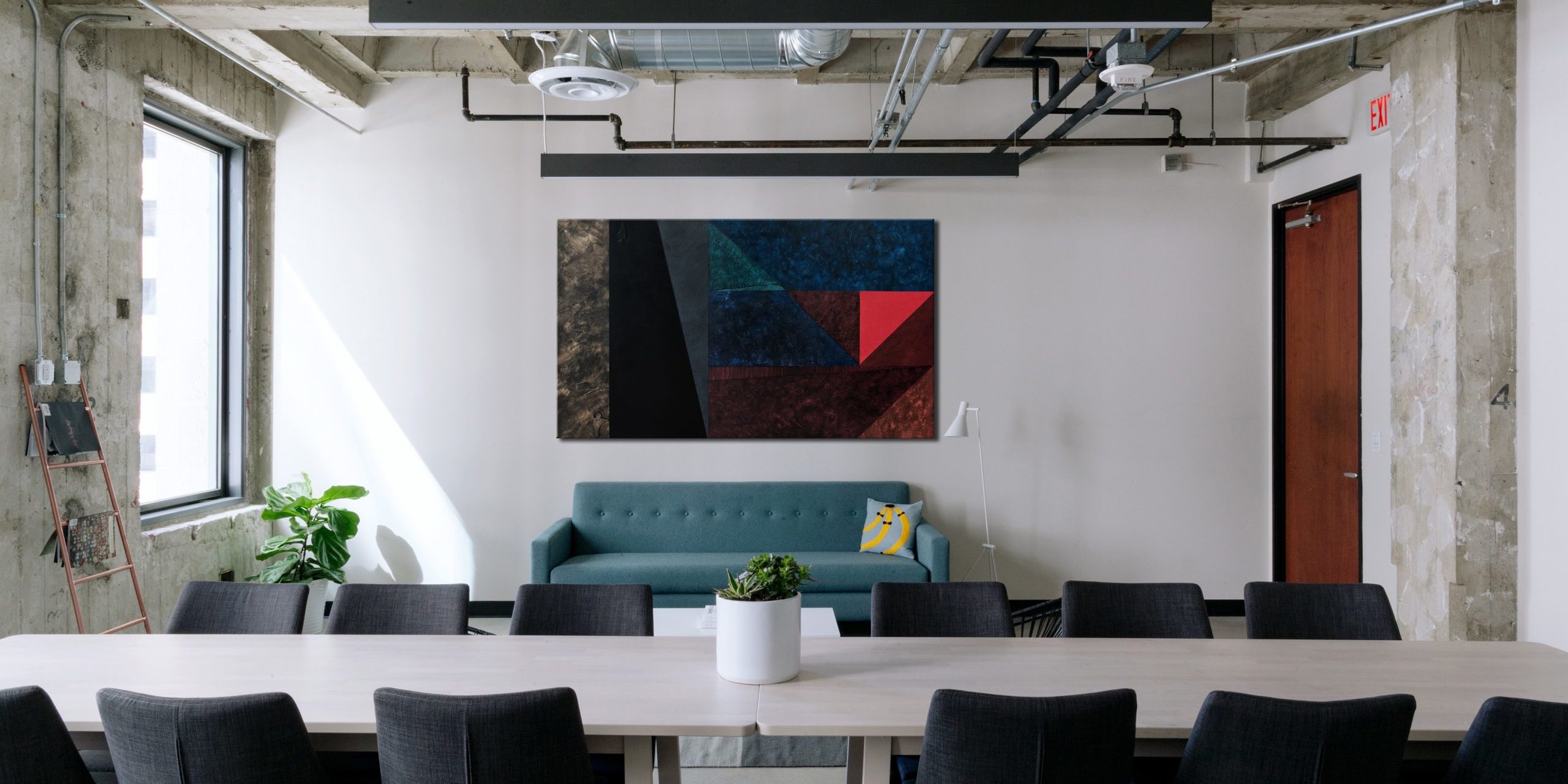 Podział do kwadratu, obraz akrylowy, 90 x150 cm