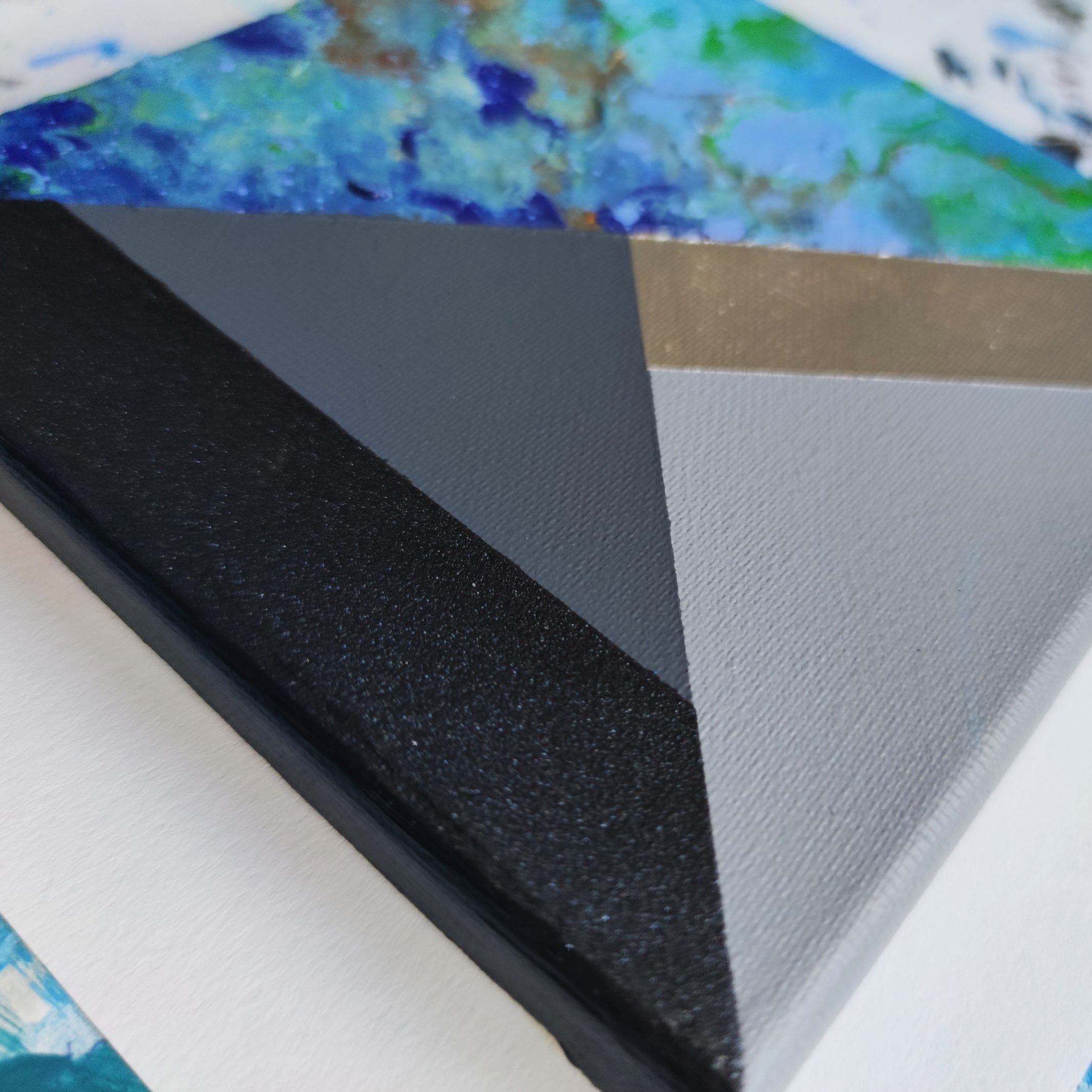 Miniatura, podział strukturalny ze srebrem 15 x 15cm