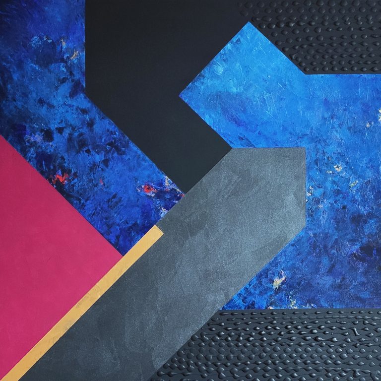 Podział strukturalny ze złotym paskiem, 80 x 80 cm