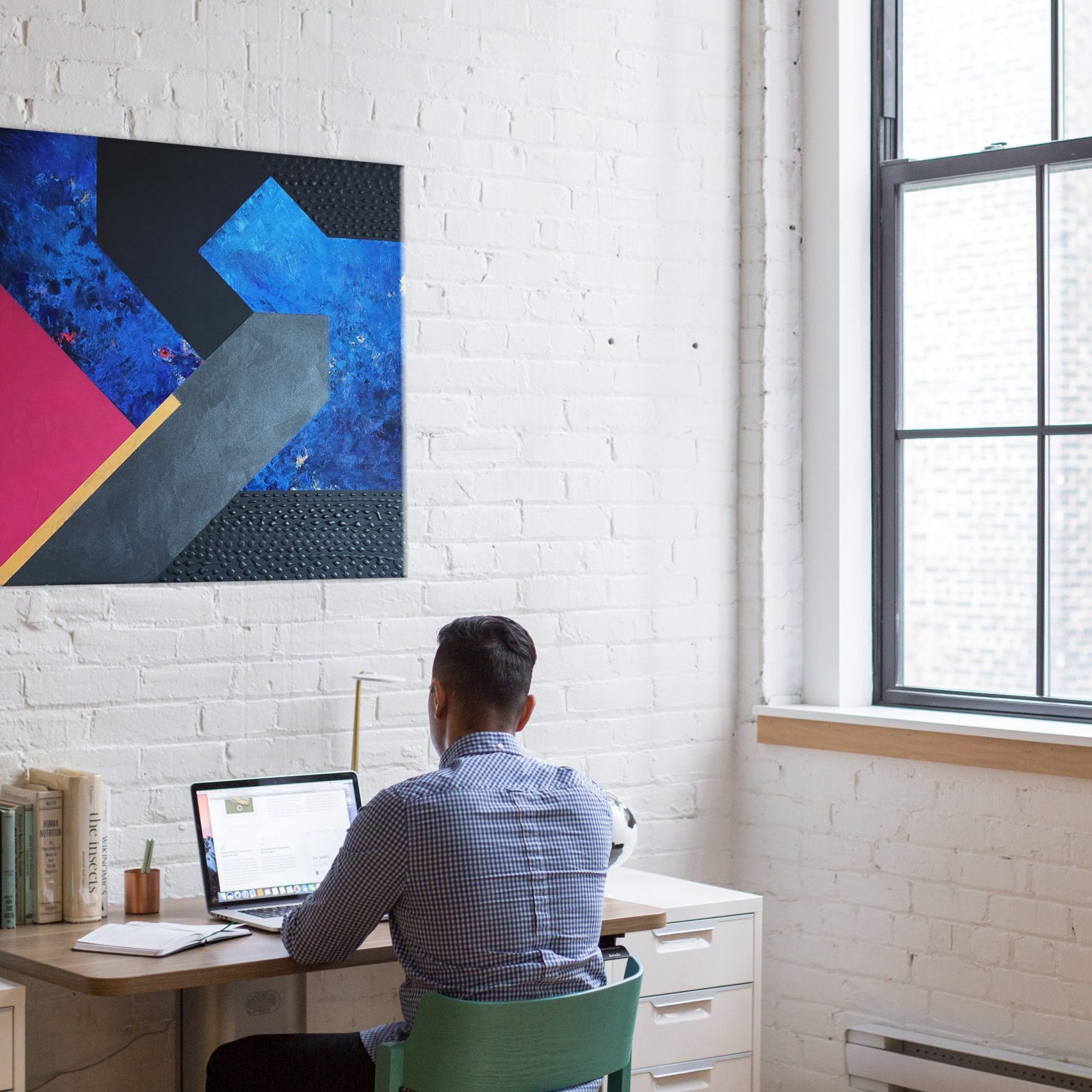 Podział strukturalny ze złotym paskiem, 80 x 80 cm