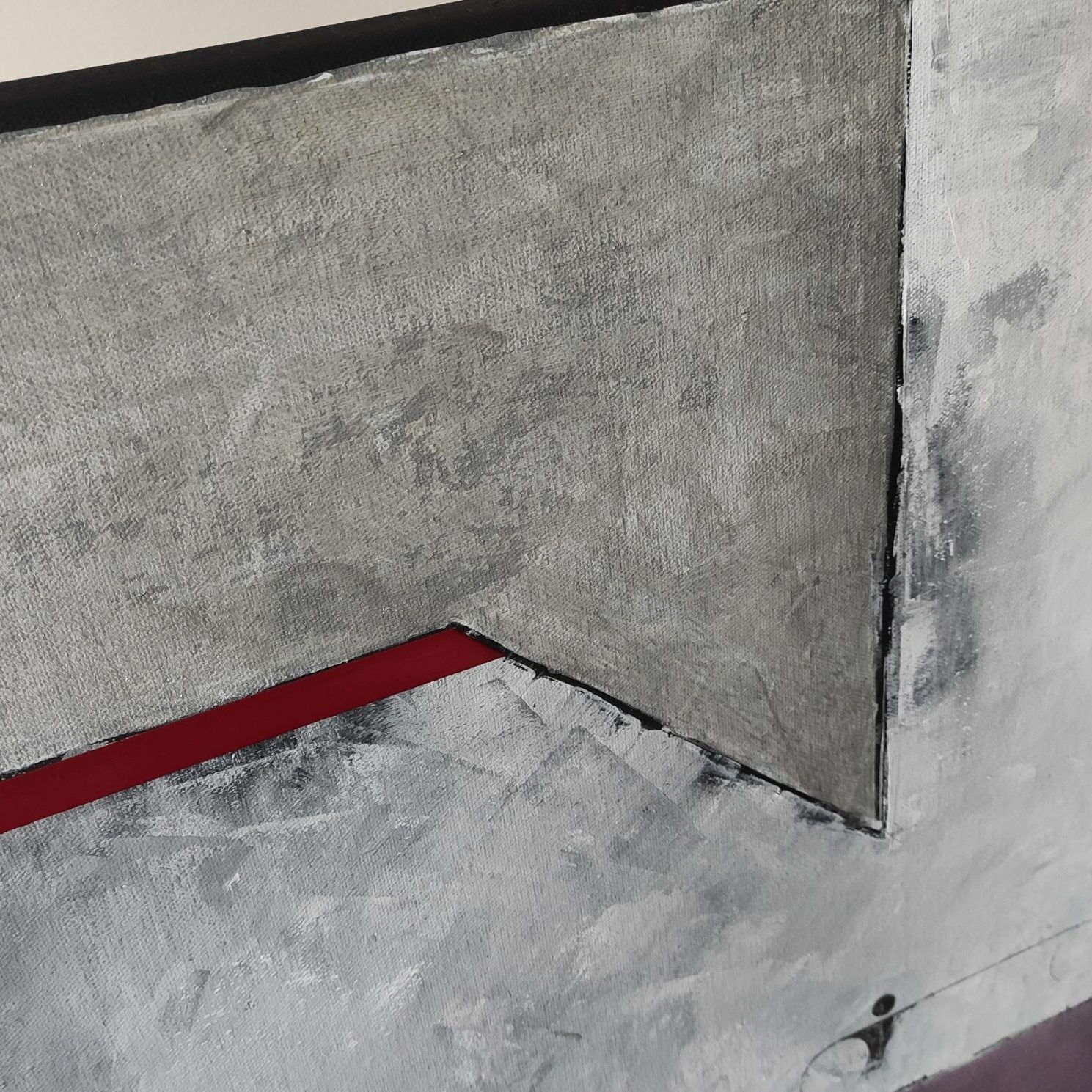 Obraz szarosrebrny z bordo, 50 x 50 cm