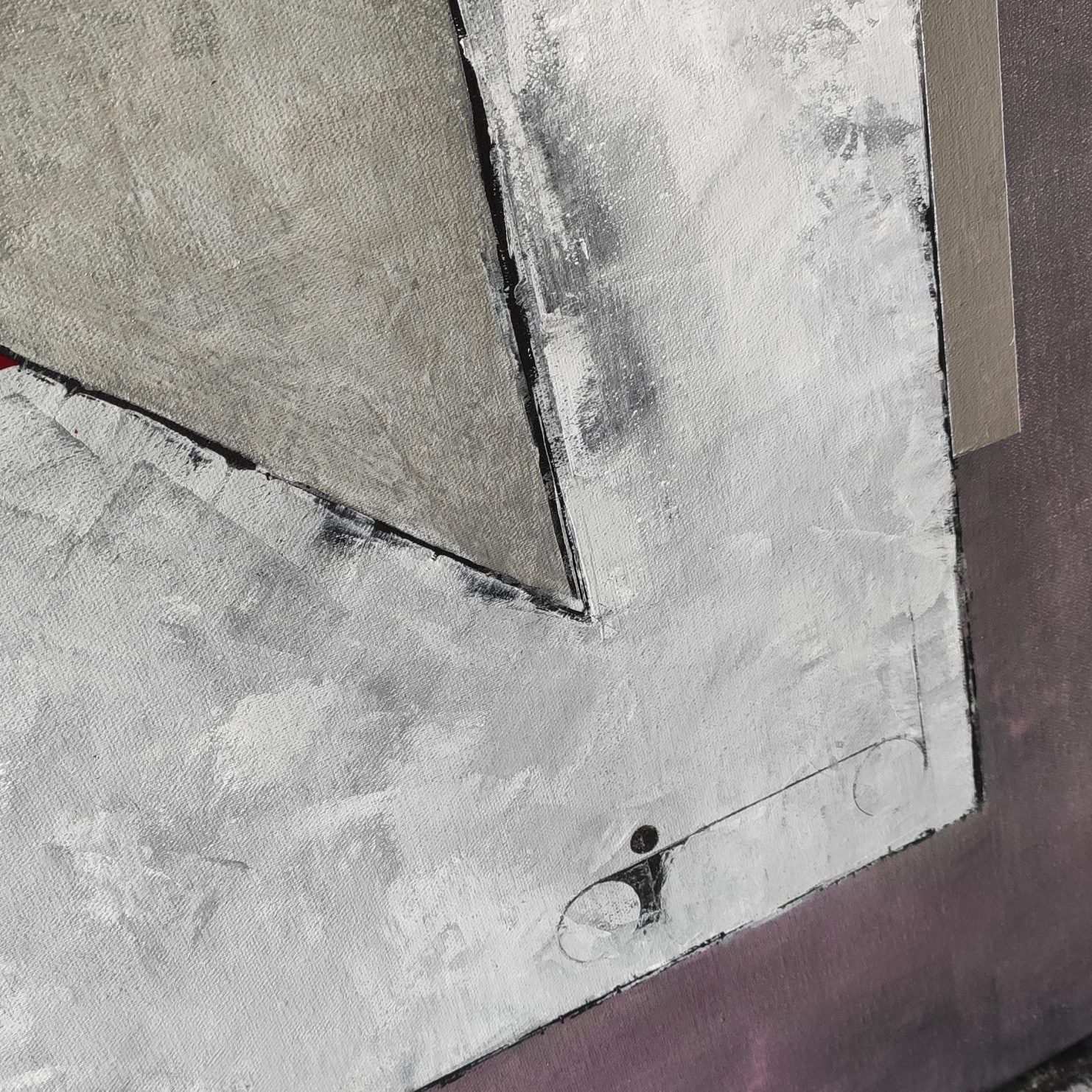 Obraz szarosrebrny z bordo, 50 x 50 cm