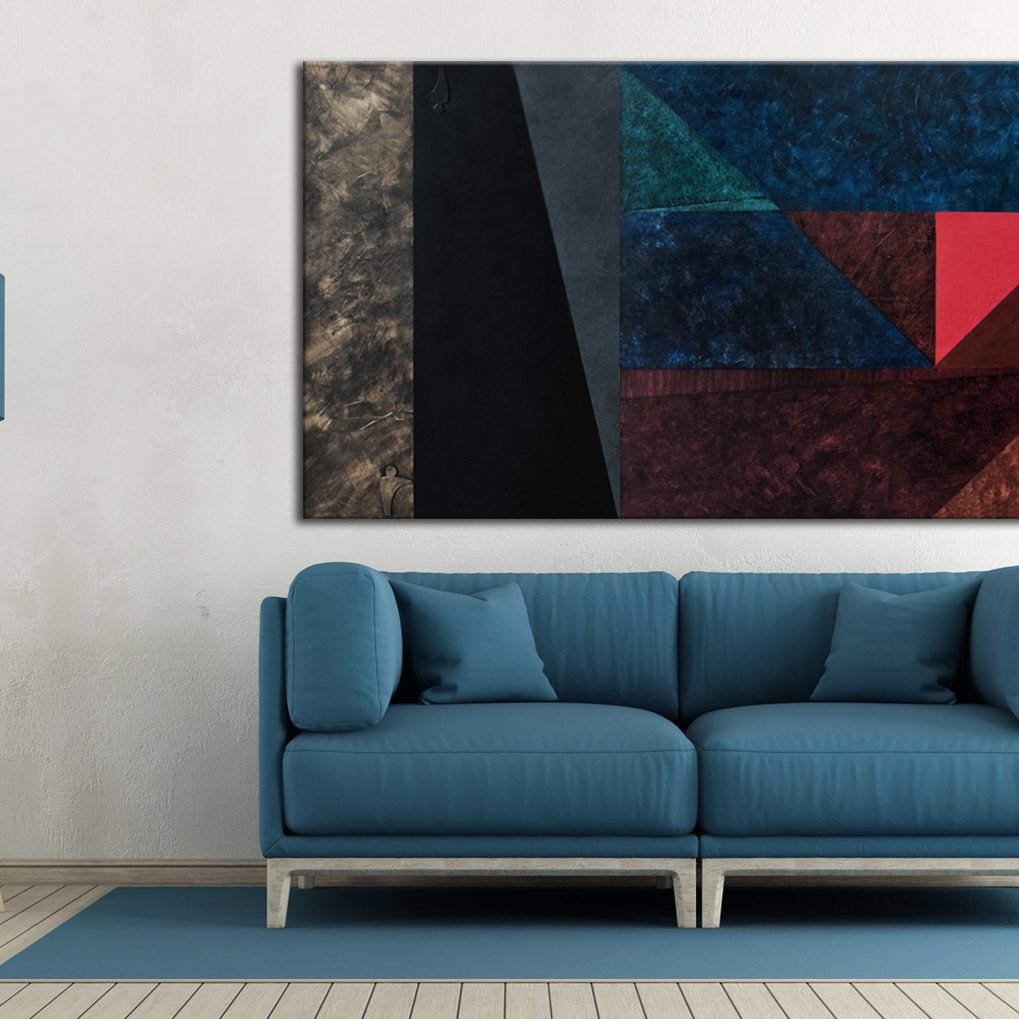 Podział do kwadratu, obraz akrylowy, 90 x150 cm