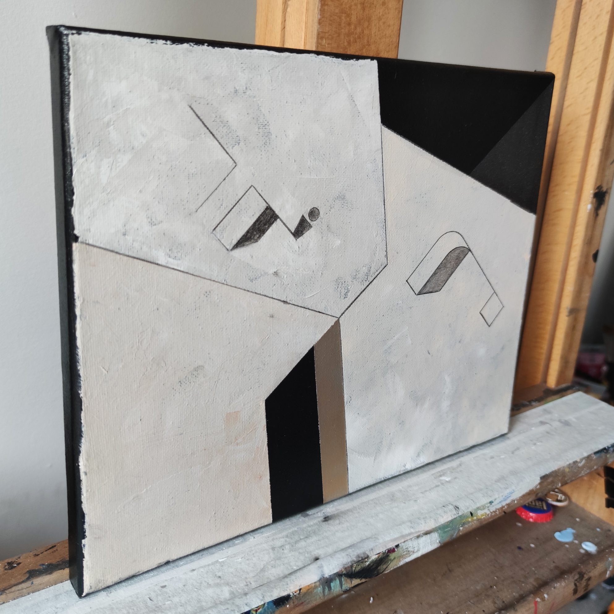 W poszukiwaniu miejsca z cyklu Białe na czarnym. Systemy otwarte, 20 x 30 cm