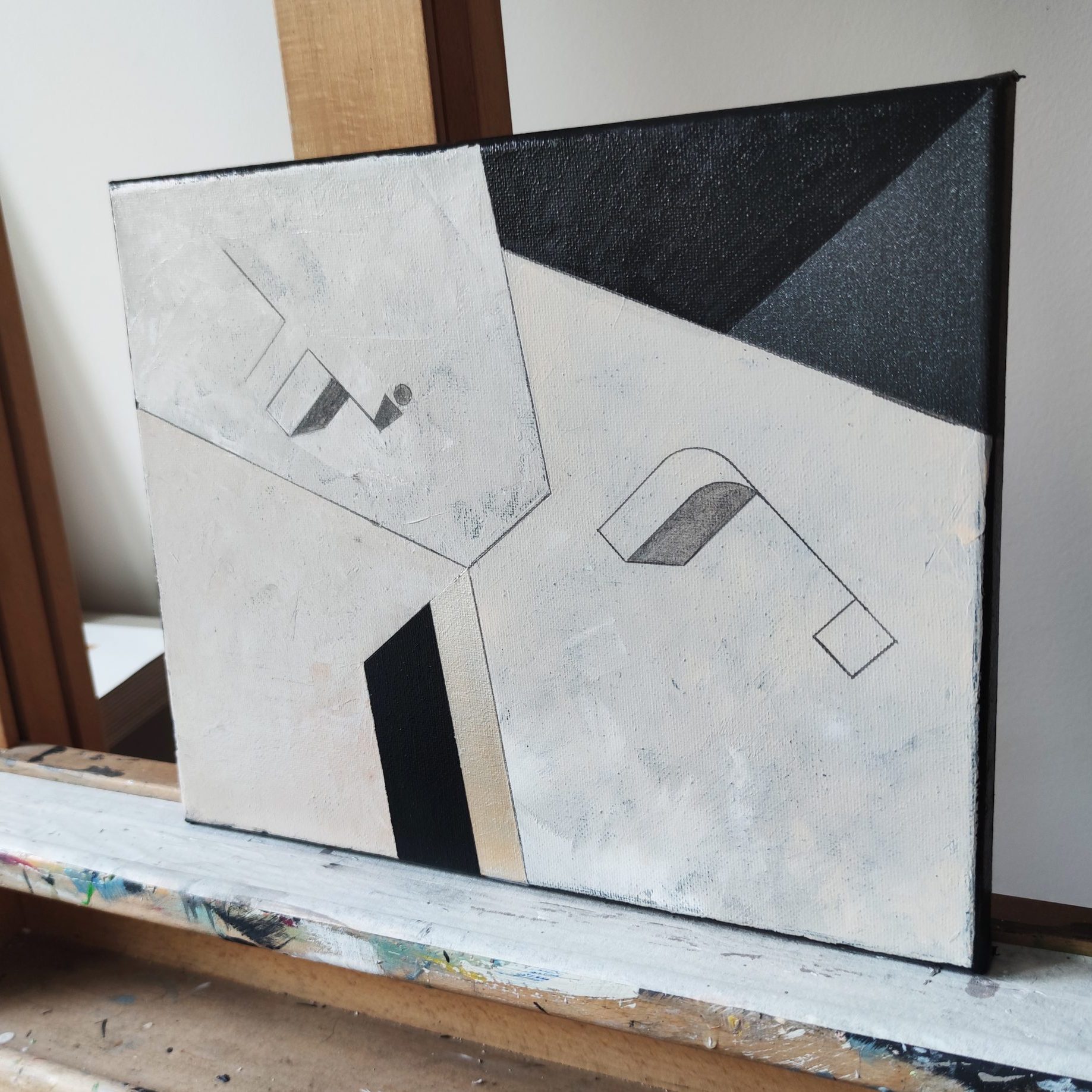 W poszukiwaniu miejsca z cyklu Białe na czarnym. Systemy otwarte, 20 x 30 cm