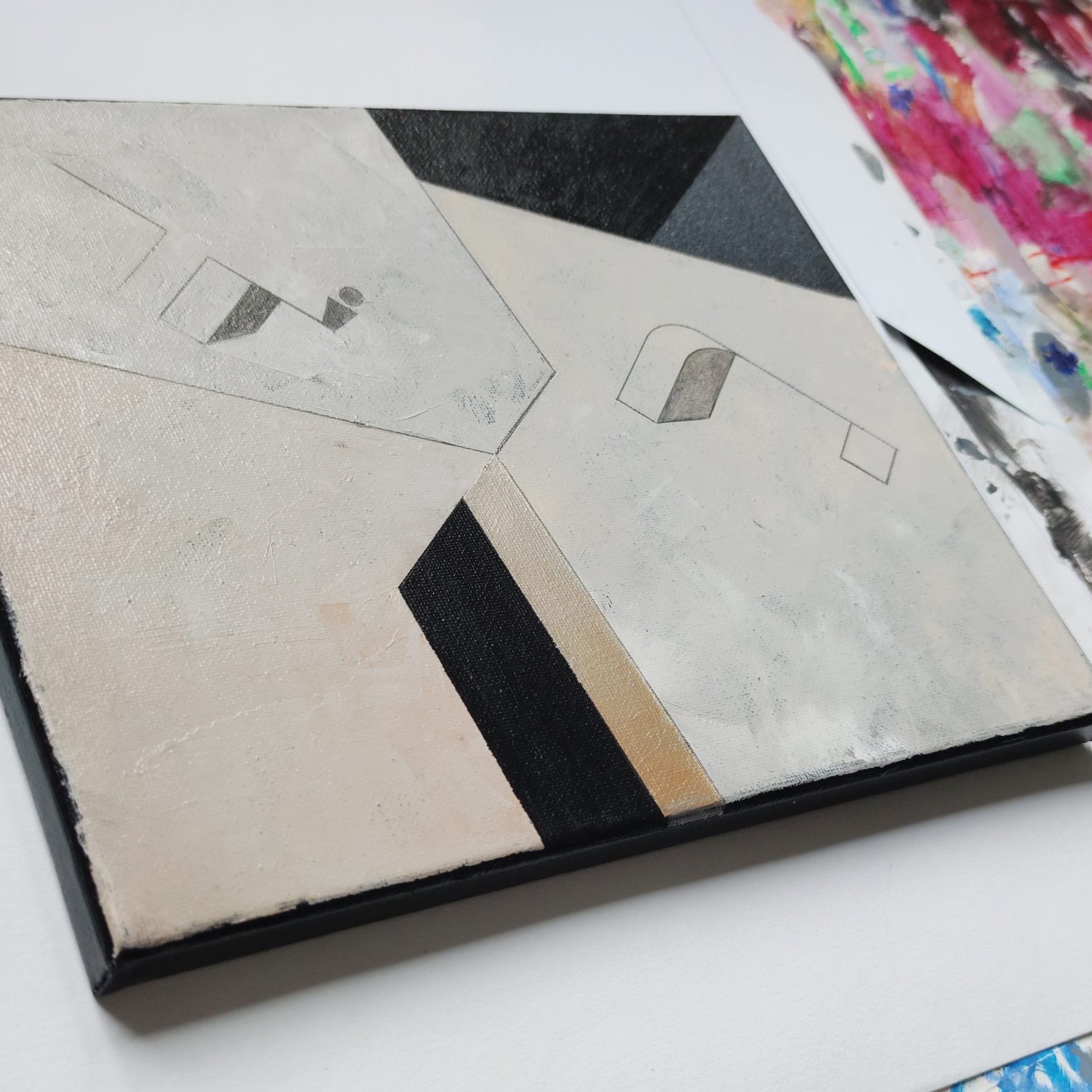 W poszukiwaniu miejsca z cyklu Białe na czarnym. Systemy otwarte, 20 x 30 cm